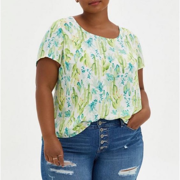 Torrid Cactus Blouse Size 00 - Picture 4 of 16